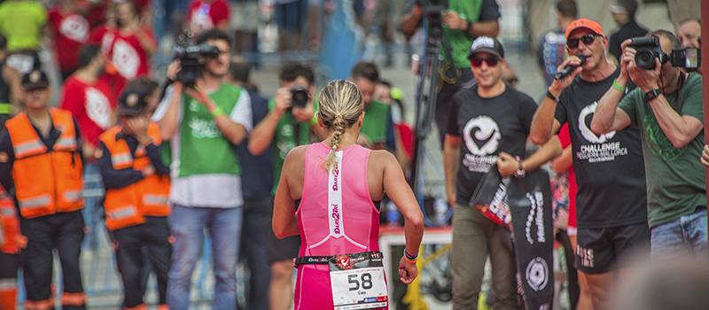 Challenge Mallorca triathlon press finish line