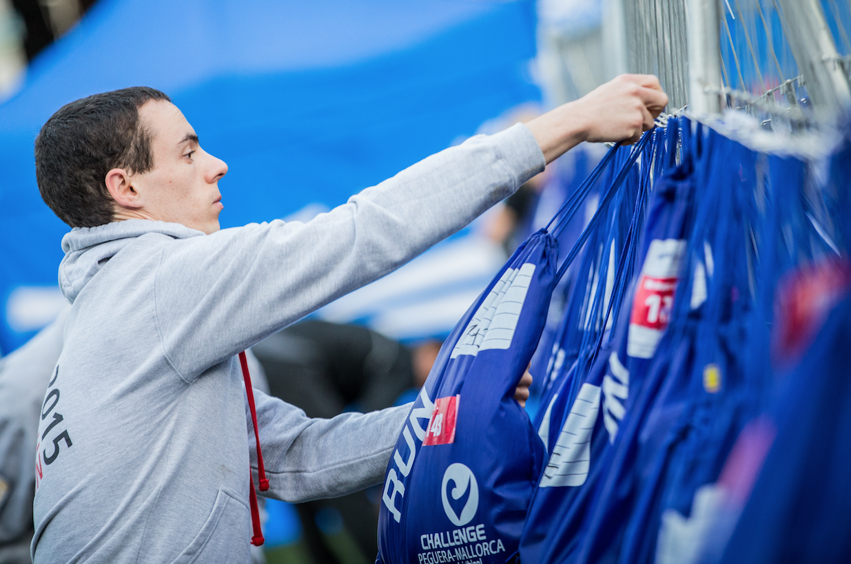 Challenge Mallorca middle distance triathlon transition